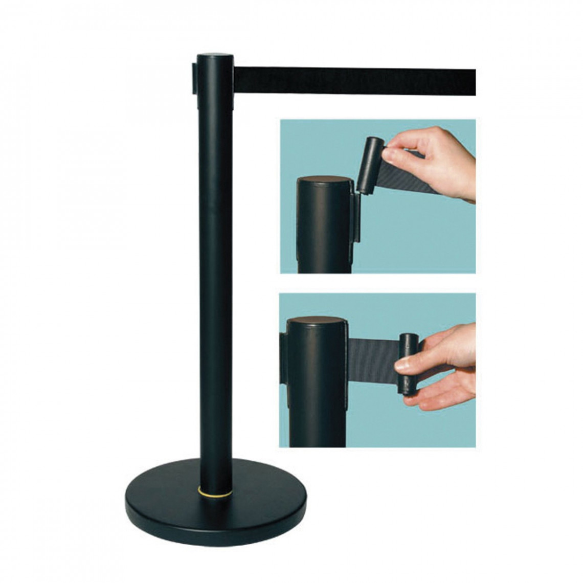 Potelet enrouleur 2m noire x1